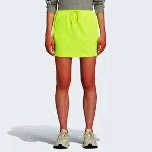 NWT‎ ADIDAS JEREMY SCOTT LUXE Velour Neon Mini Skirt Side Pockets Drawstring LG